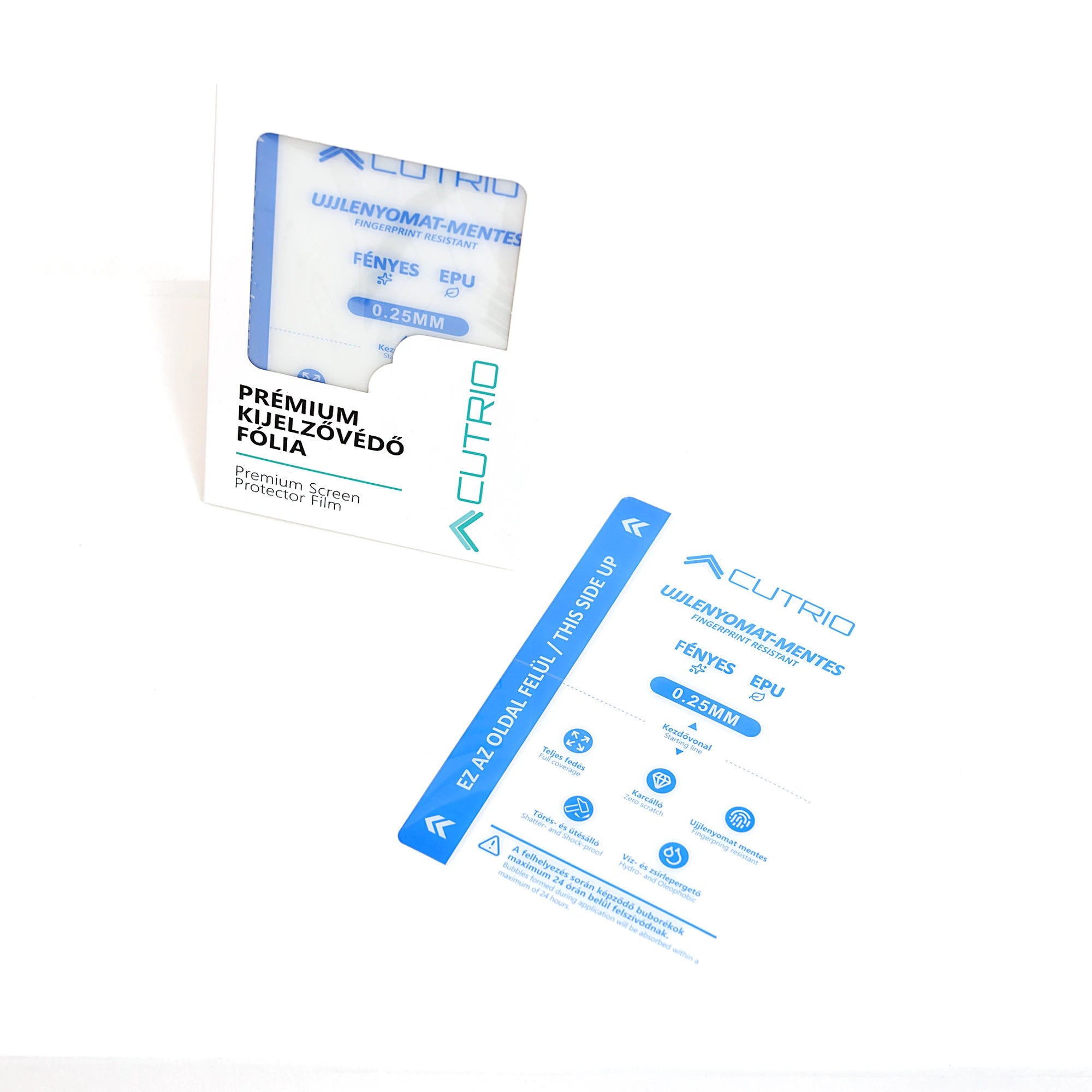 Cutrio Ujjlenyomat-mentes mobilkijelző fólia 0.25mm - Fényes - EPU